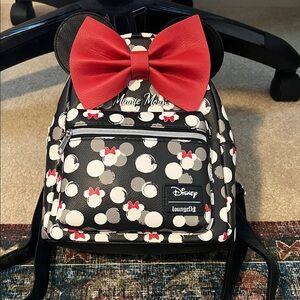 Disney Minnie Mouse Black and White Kids Backpack